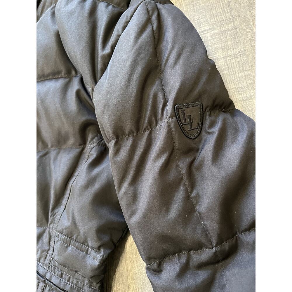 Larry Levine Feather Down Hooded Coat Black Quilted Faux Fur Removable Hood, S - Picture 7 of 15